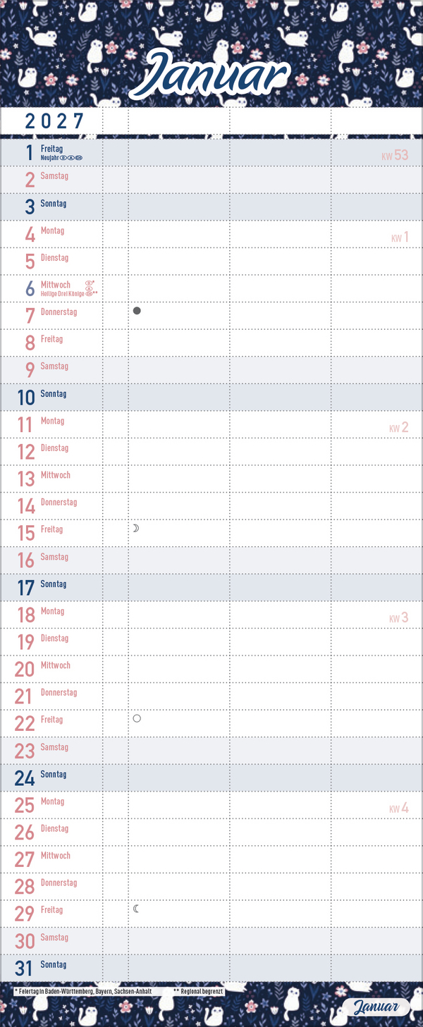 Familientimer Alles ist planbar 2027, Innenansicht #1