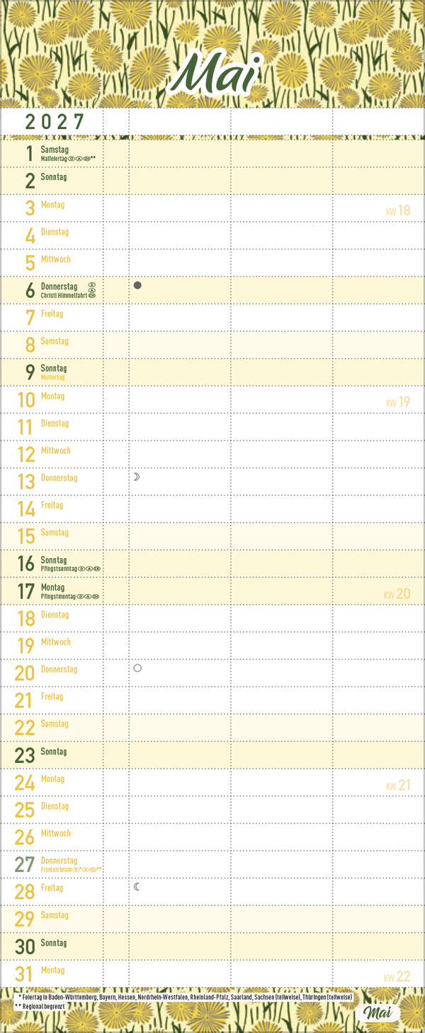 Familientimer Alles ist planbar 2027, Innenansicht #5