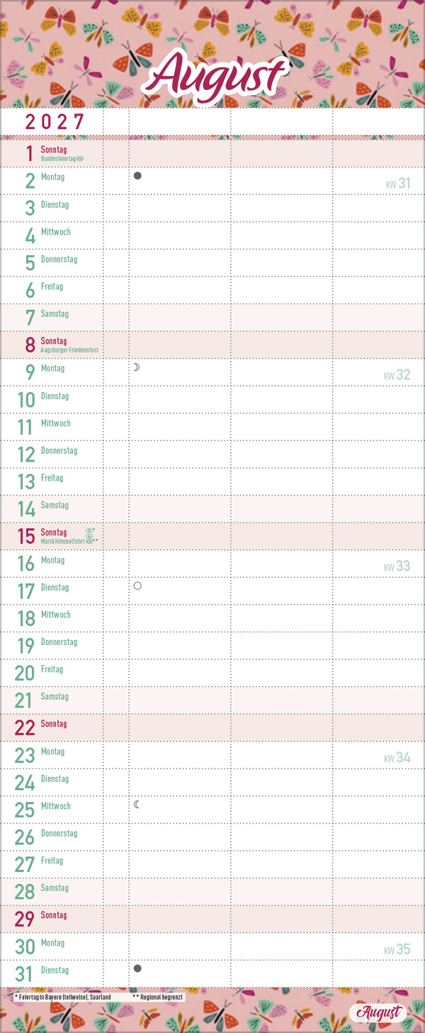 Familientimer Alles ist planbar 2027, Innenansicht #8