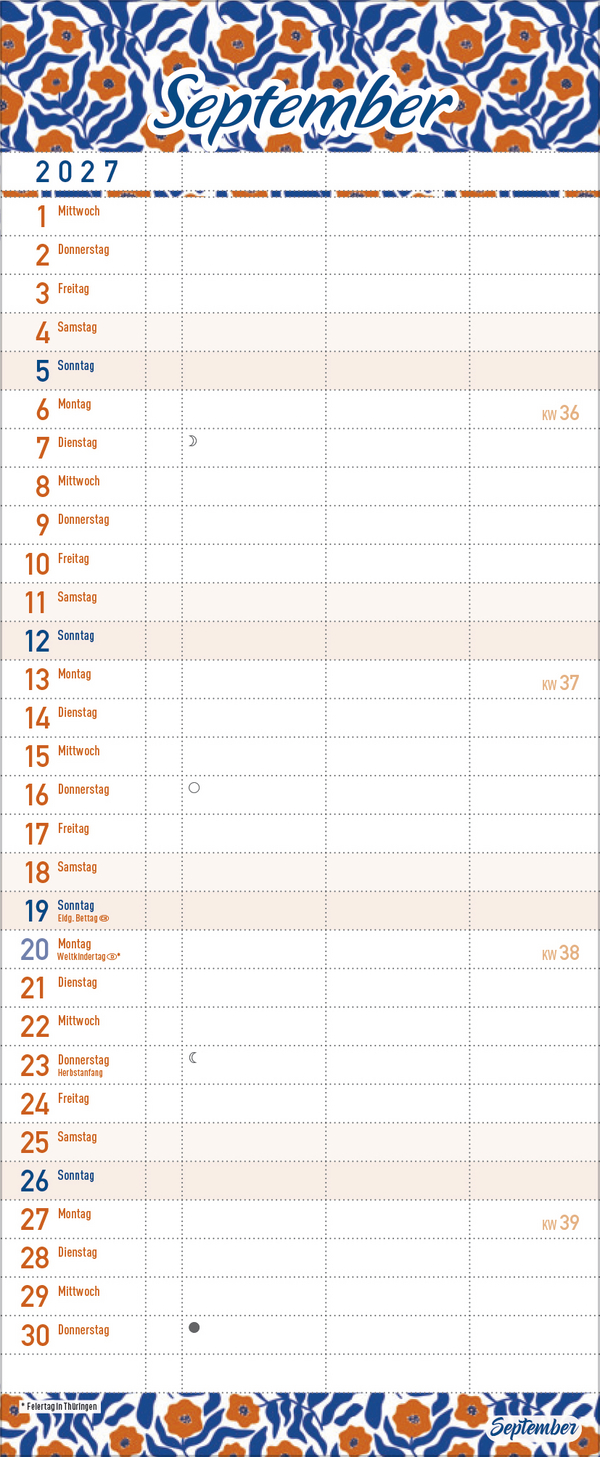 Familientimer Alles ist planbar 2027, Innenansicht #9