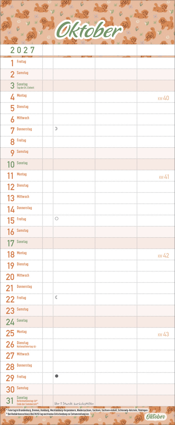 Familientimer Alles ist planbar 2027, Innenansicht #10