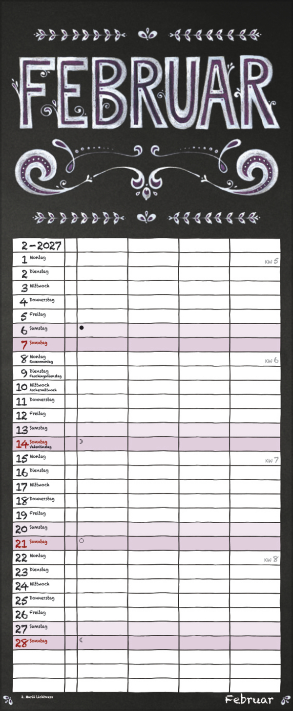 Tafel Timer 2027, Innenansicht #2