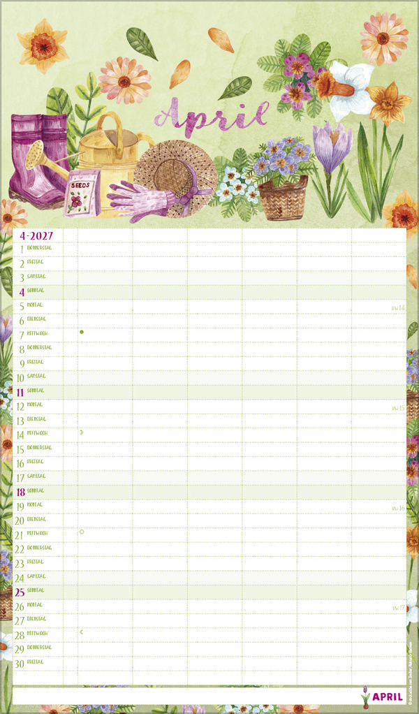 Familienplaner Aquarell 2027, Innenansicht #4