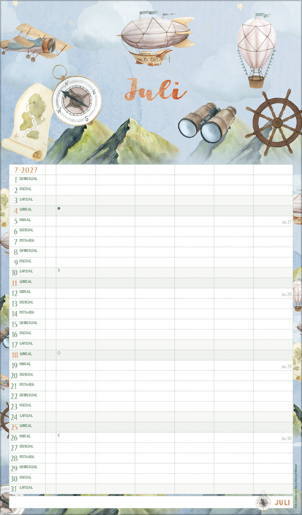 Familienplaner Aquarell 2027, Innenansicht #7