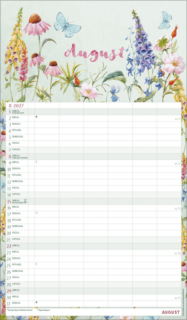 Familienplaner Aquarell 2027, Innenansicht #8