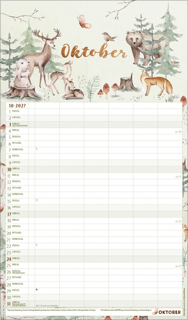 Familienplaner Aquarell 2027, Innenansicht #10