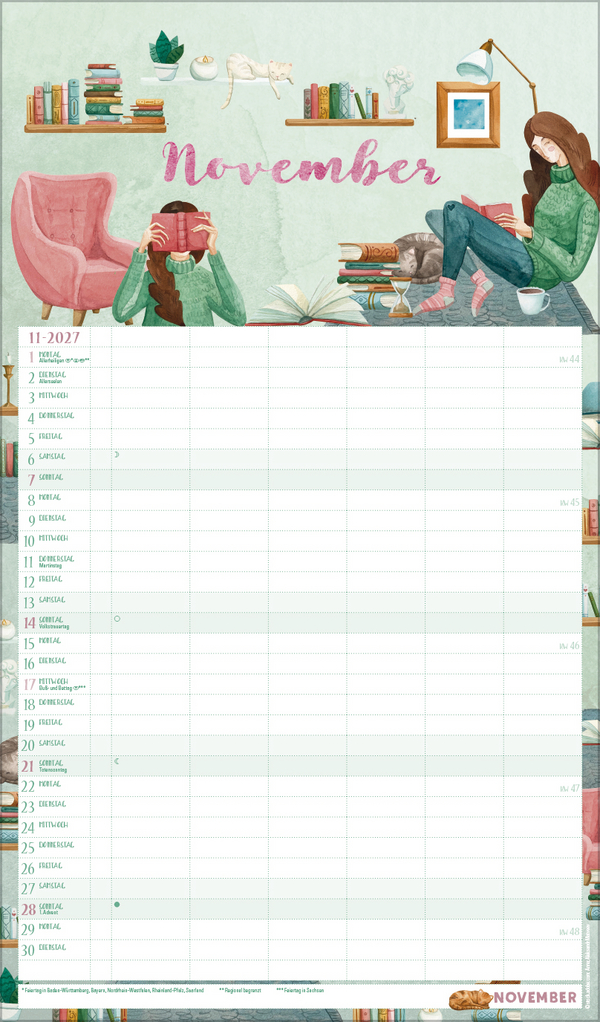 Familienplaner Aquarell 2027, Innenansicht #11