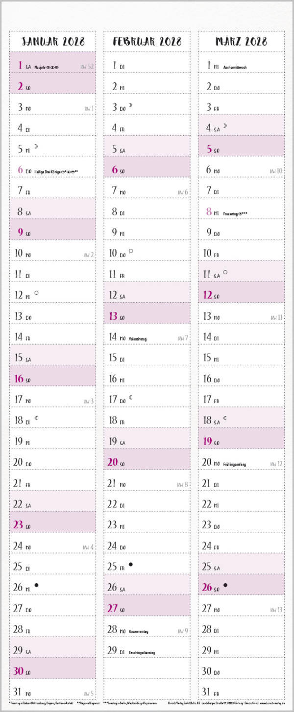 Familienplaner Pretty Birds 2027, Innenansicht #13
