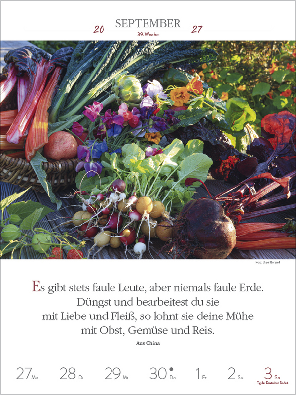 Literaturkalender Gartenlust 2027, Innenansicht #12