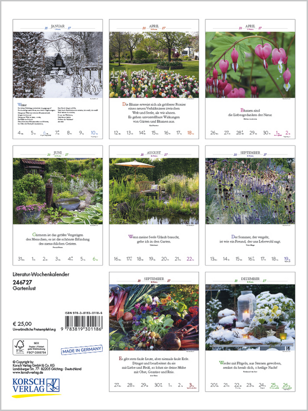 Literaturkalender Gartenlust 2027, Innenansicht #15
