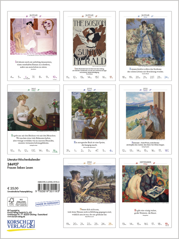 Literaturkalender Frauen lieben Lesen 2027, Innenansicht #54