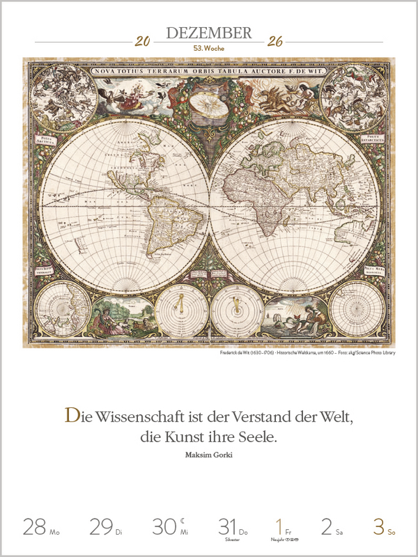 Literaturkalender Kunst 2027, Innenansicht #1