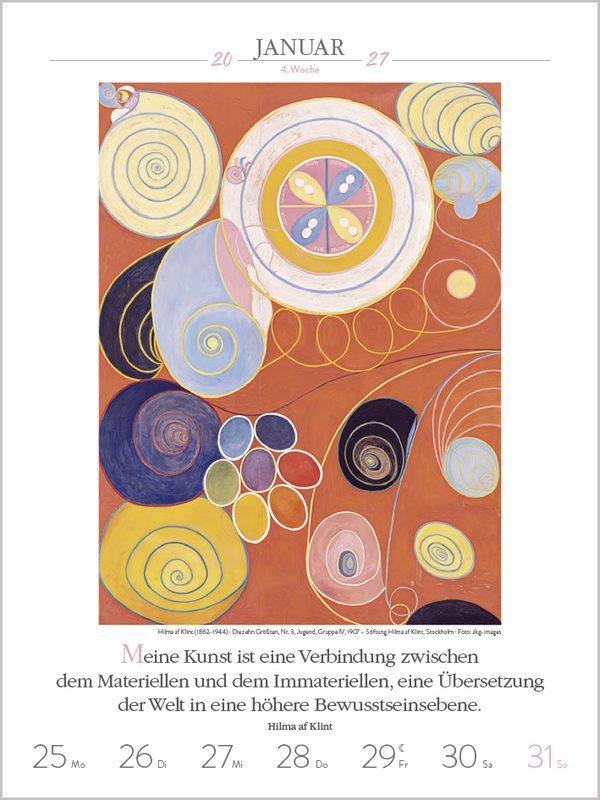 Literaturkalender Kunst 2027, Innenansicht #2