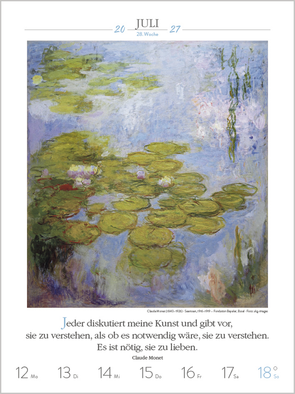 Literaturkalender Kunst 2027, Innenansicht #9