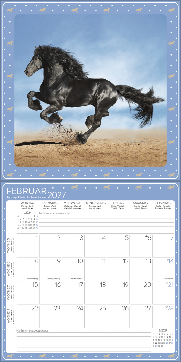 Pferdekalender 2027, Innenansicht #2
