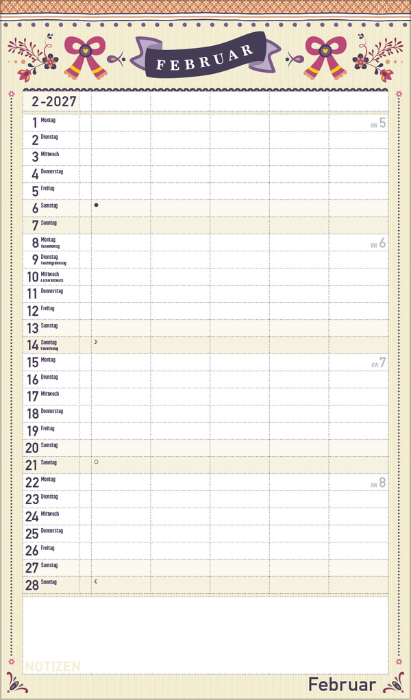 Familienplaner Vintage 2027, Innenansicht #2