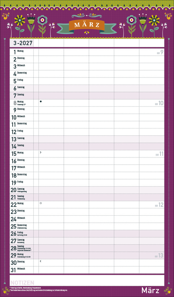 Familienplaner Vintage 2027, Innenansicht #3