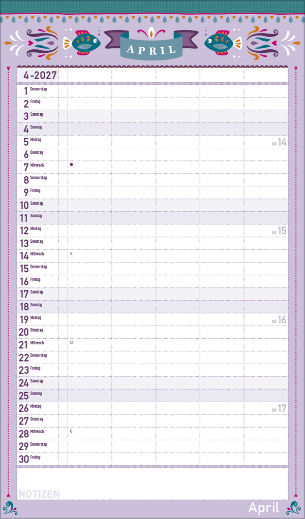 Familienplaner Vintage 2027, Innenansicht #4