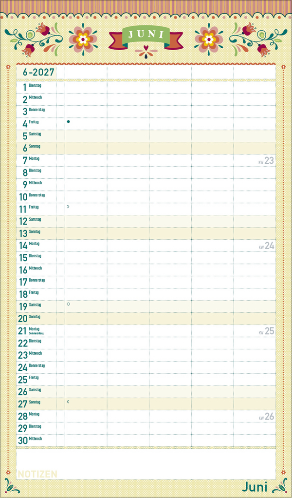 Familienplaner Vintage 2027, Innenansicht #6