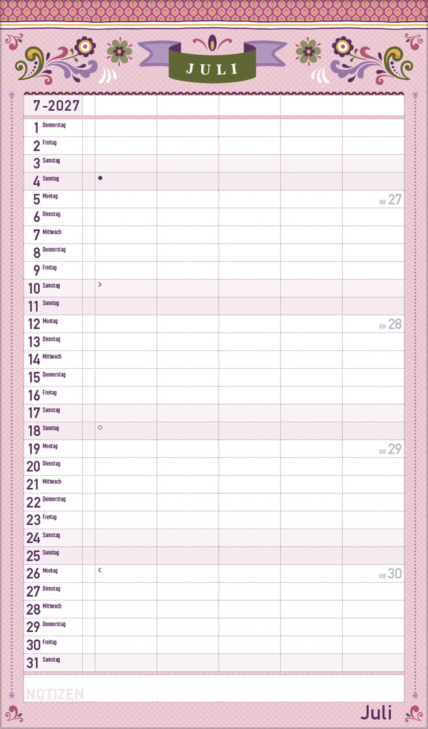 Familienplaner Vintage 2027, Innenansicht #7