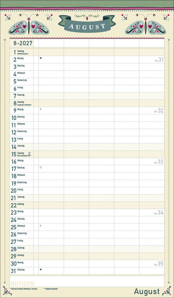 Familienplaner Vintage 2027, Innenansicht #8