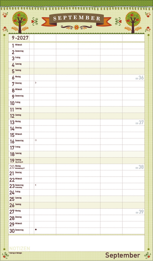 Familienplaner Vintage 2027, Innenansicht #9