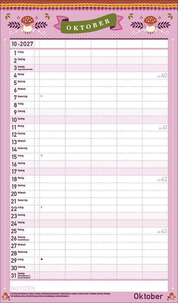 Familienplaner Vintage 2027, Innenansicht #10