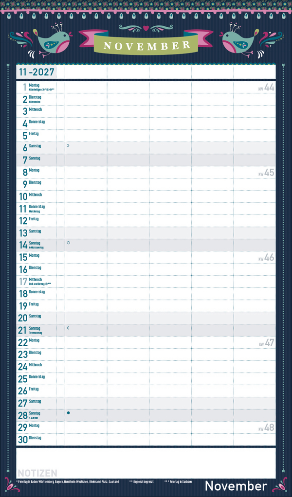 Familienplaner Vintage 2027, Innenansicht #11