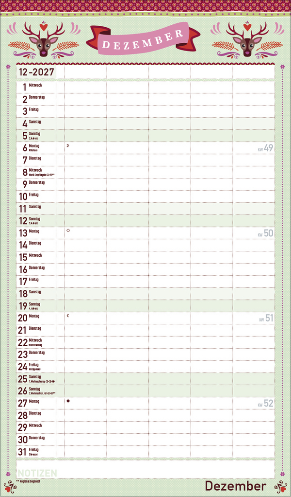 Familienplaner Vintage 2027, Innenansicht #12