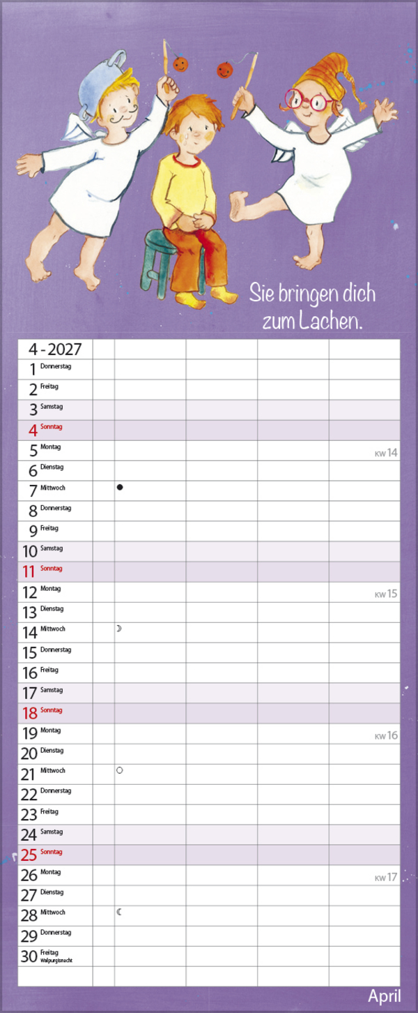 Familientimer Schutzengel 2027, Innenansicht #4