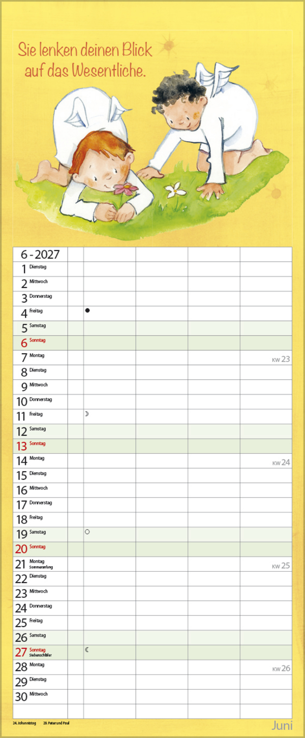 Familientimer Schutzengel 2027, Innenansicht #6