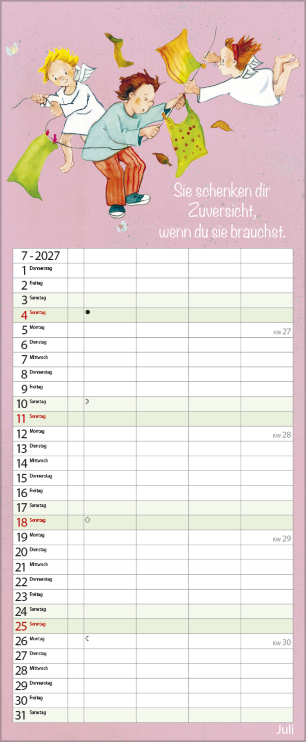 Familientimer Schutzengel 2027, Innenansicht #7