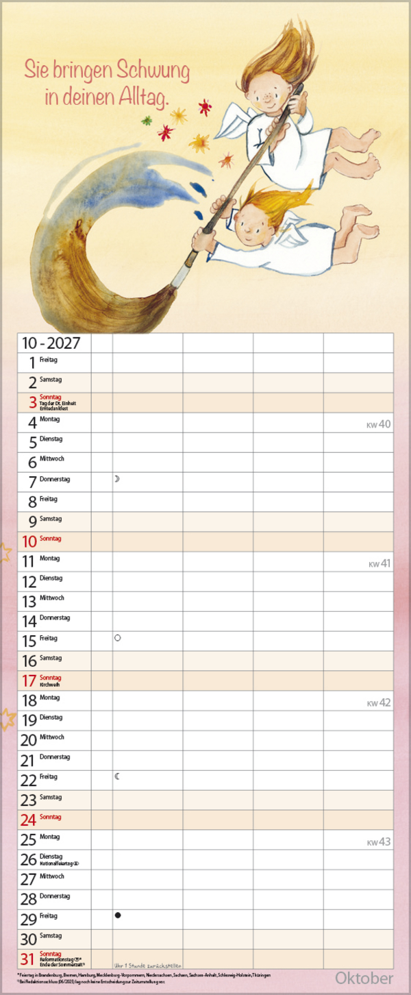 Familientimer Schutzengel 2027, Innenansicht #10