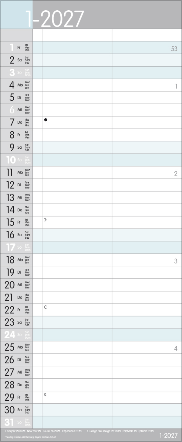 My Timer 2027, Innenansicht #1