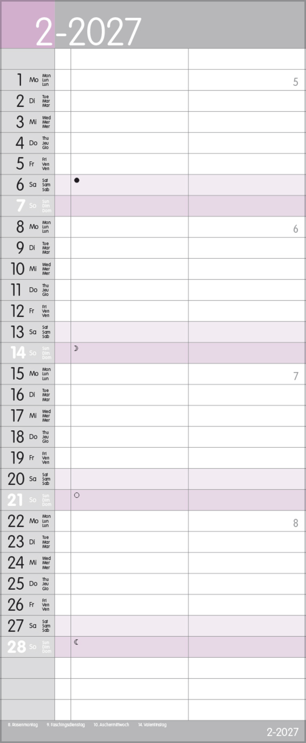 My Timer 2027, Innenansicht #2