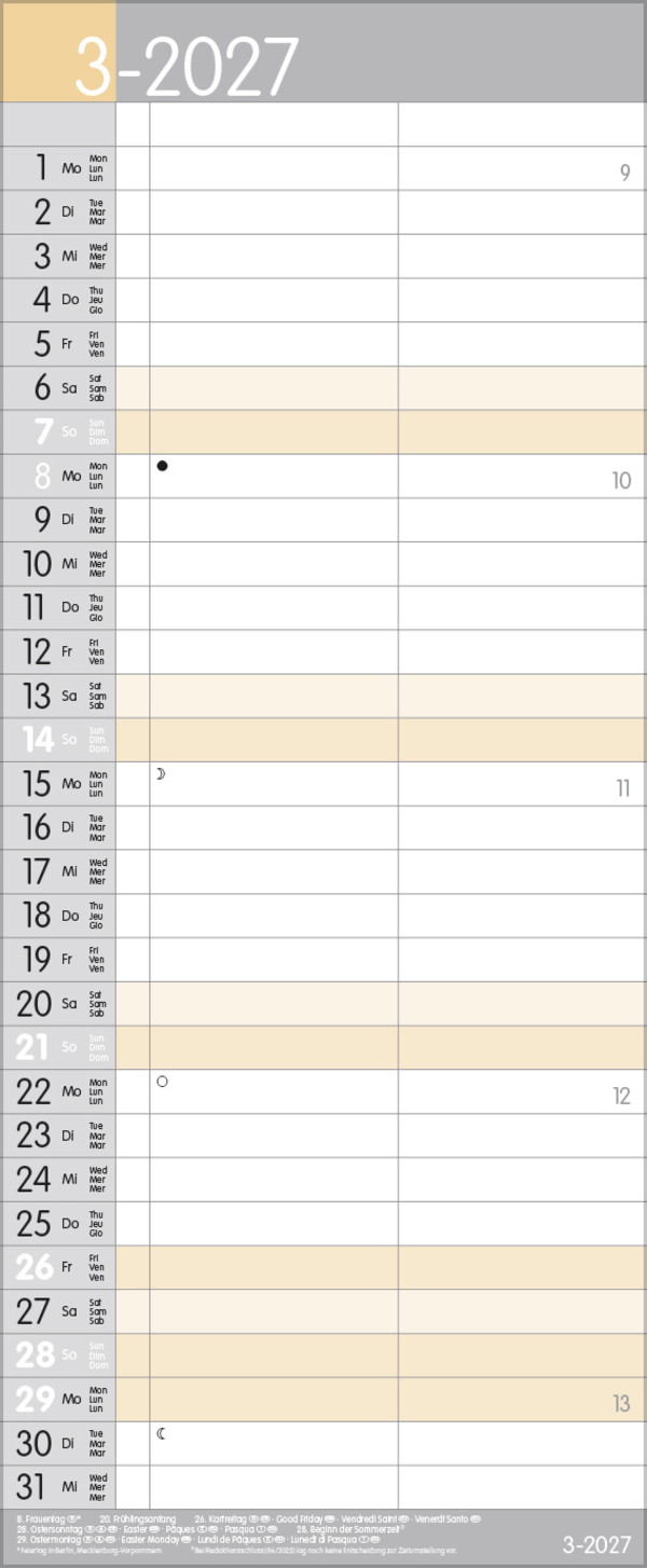 My Timer 2027, Innenansicht #3