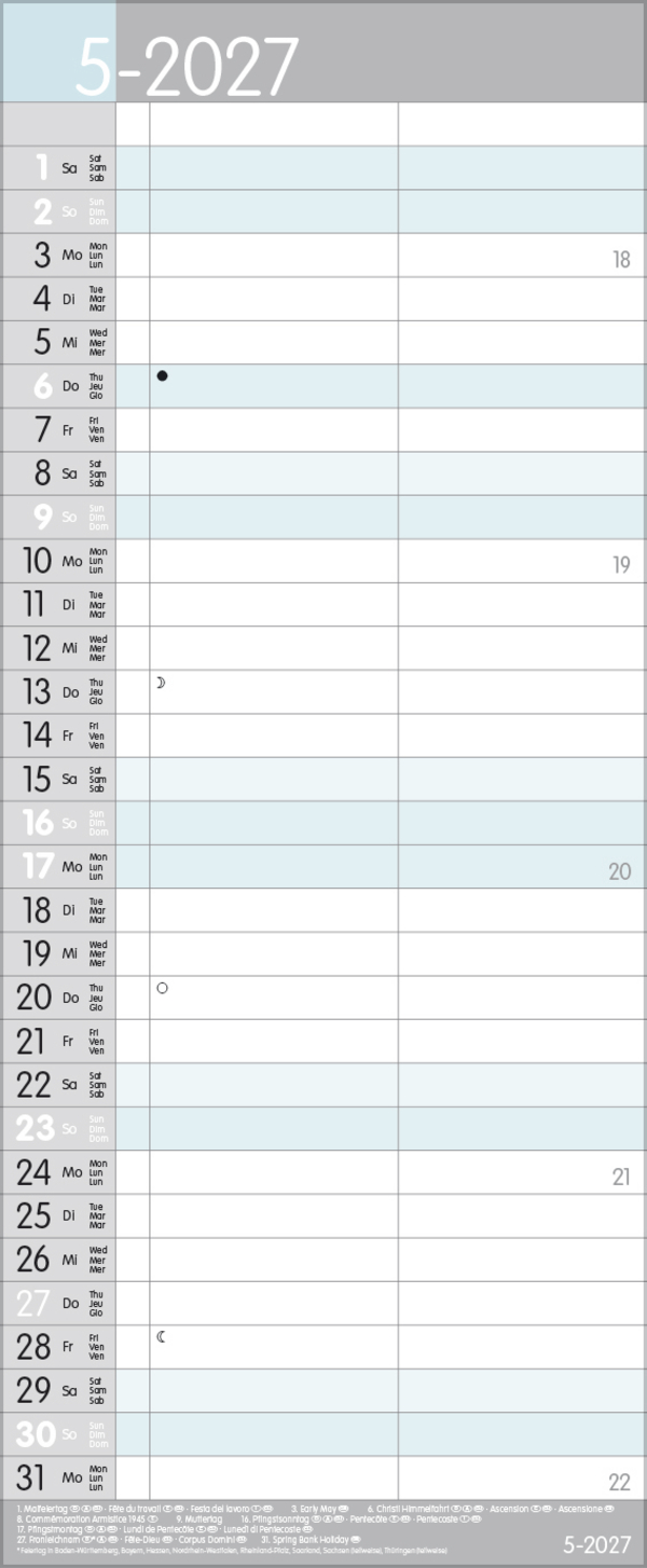 My Timer 2027, Innenansicht #5