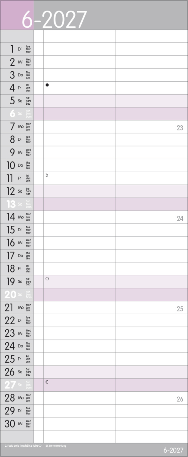 My Timer 2027, Innenansicht #6