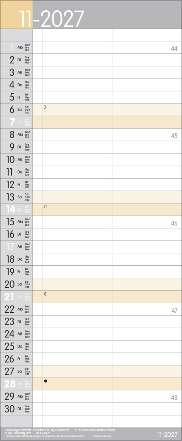 My Timer 2027, Innenansicht #11