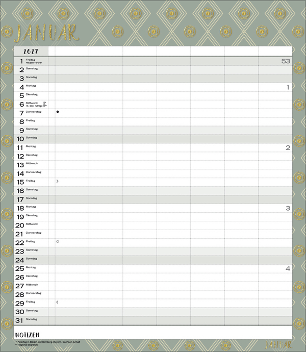 Multiplaner - Time for glamour 2027, Innenansicht #1