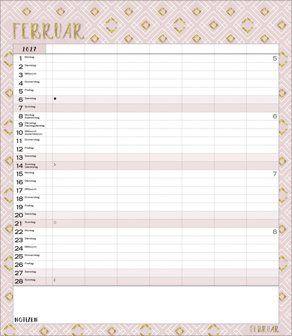 Multiplaner - Time for glamour 2027, Innenansicht #2
