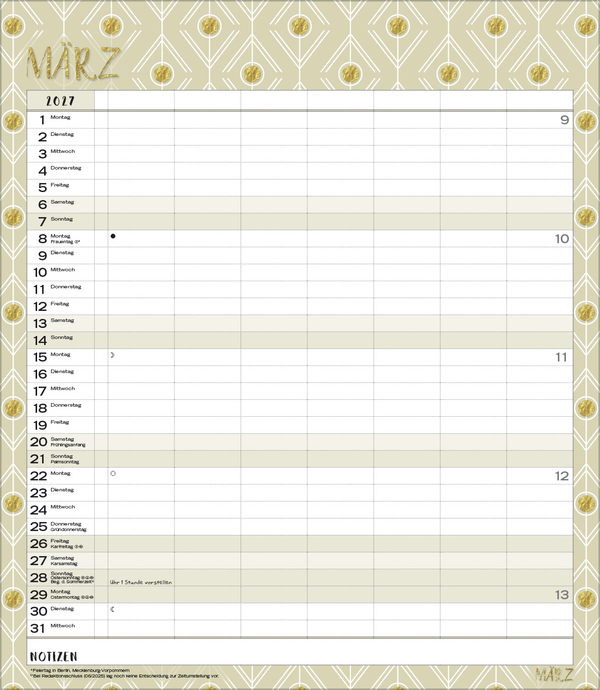 Multiplaner - Time for glamour 2027, Innenansicht #3