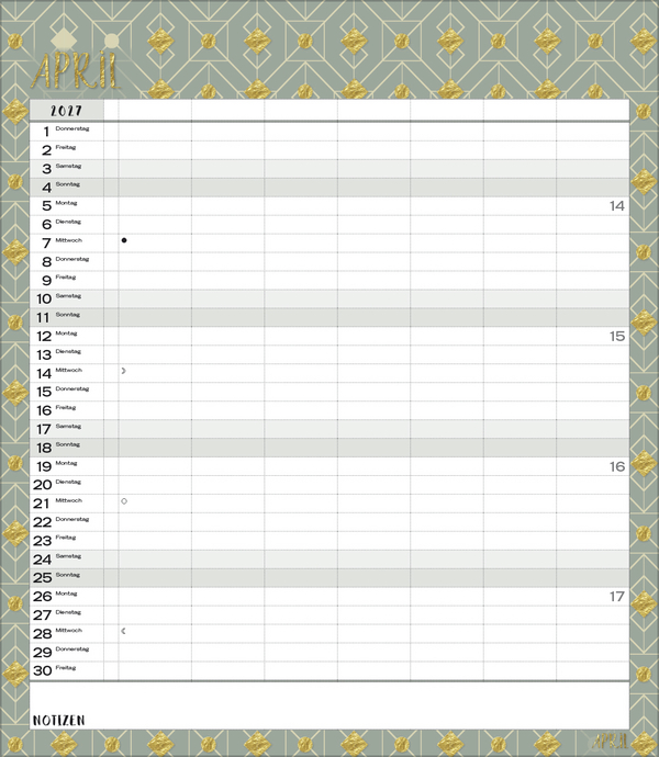 Multiplaner - Time for glamour 2027, Innenansicht #4