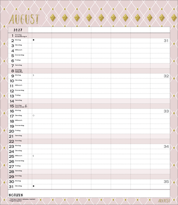 Multiplaner - Time for glamour 2027, Innenansicht #8