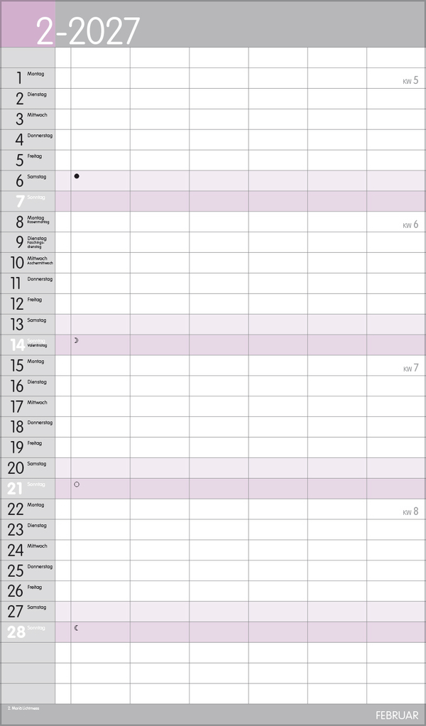 XL Familienplaner Pastell 2027, Innenansicht #2