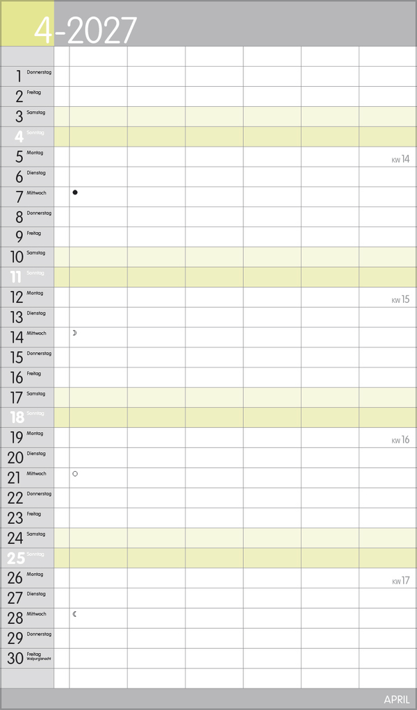 XL Familienplaner Pastell 2027, Innenansicht #4