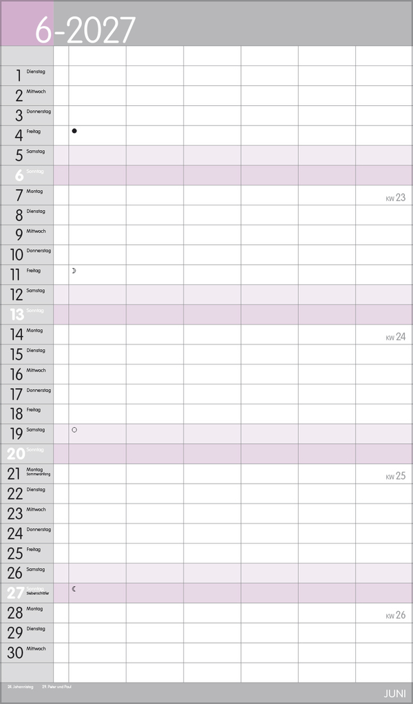 XL Familienplaner Pastell 2027, Innenansicht #6