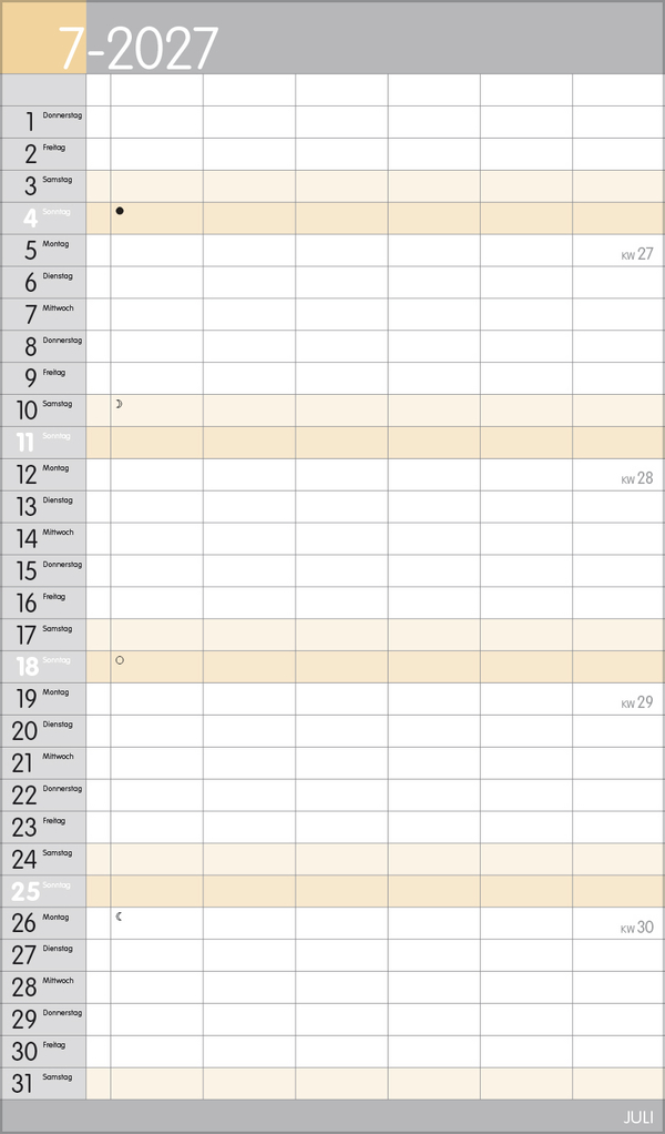 XL Familienplaner Pastell 2027, Innenansicht #7
