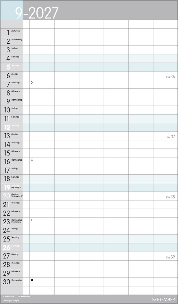 XL Familienplaner Pastell 2027, Innenansicht #9