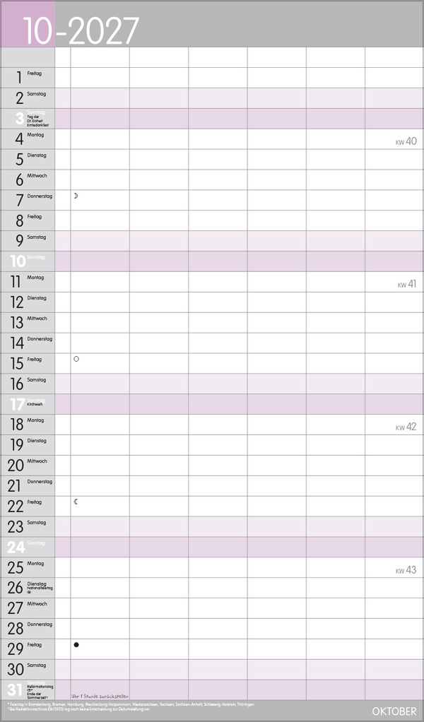 XL Familienplaner Pastell 2027, Innenansicht #10